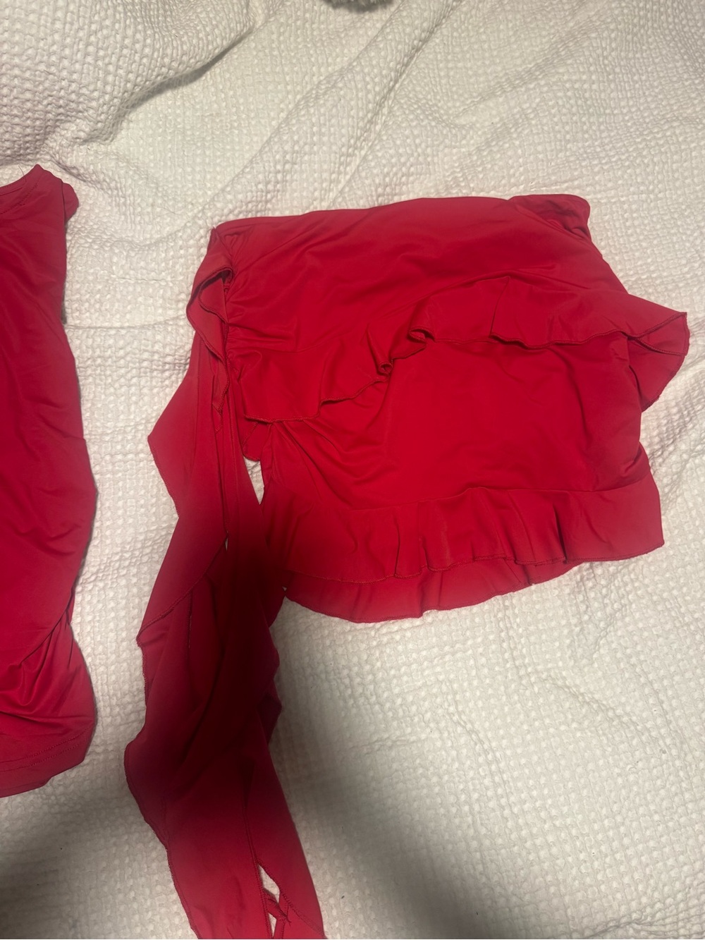 Lioness Red One-Shoulder Ruffle Tank - Picture 4 of 4